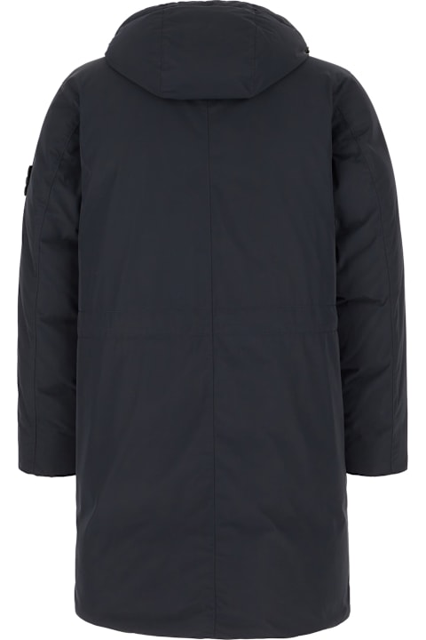 Stone Island Clothing for Men Stone Island Midnight Blue Polyester Down Jacket