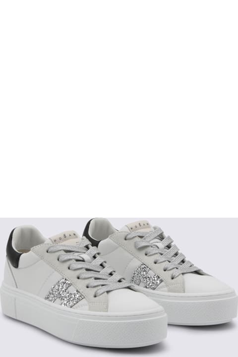 Hogan White And Black Leather Sneakers