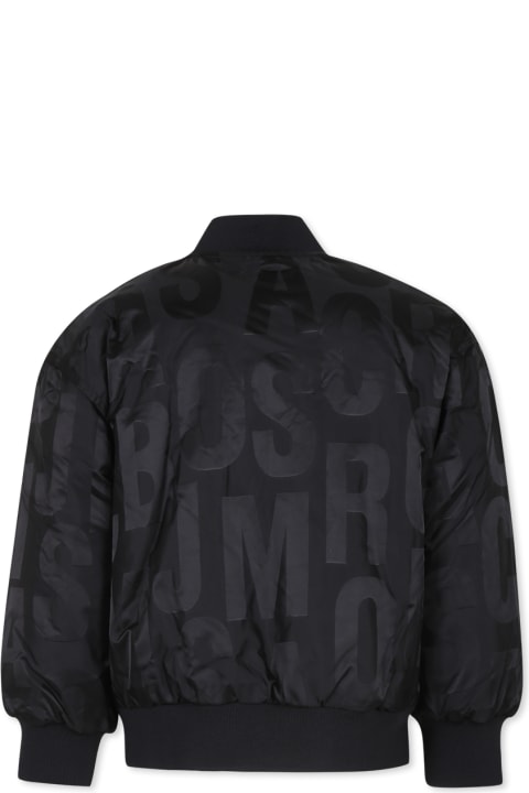 Homeware Marc Jacobs Black Bomber Jacket For Kids With Monogram