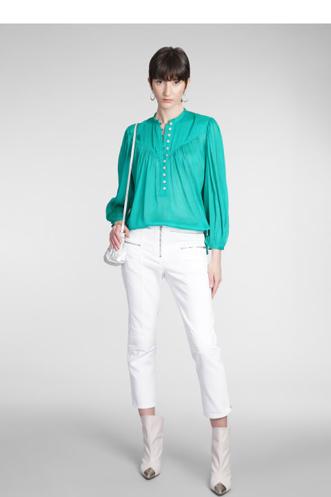 Homeware Isabel Marant White Cotton Denim Loma Pants