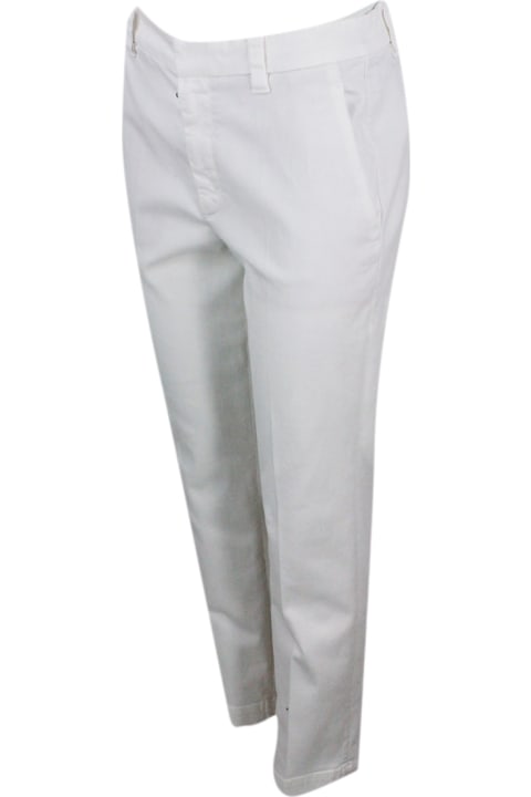 Brunello Cucinelli Clothing for Women Brunello Cucinelli Garment-dyed Stretch Cotton Drill Cigarette Trousers