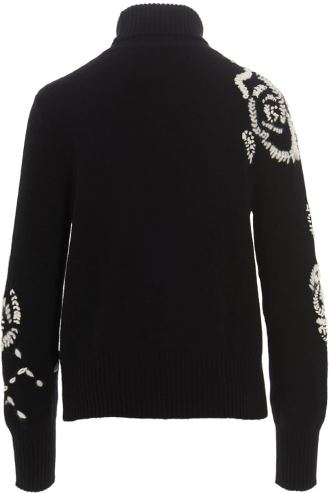 Cashmere Embroidery Turtleneck Sweater