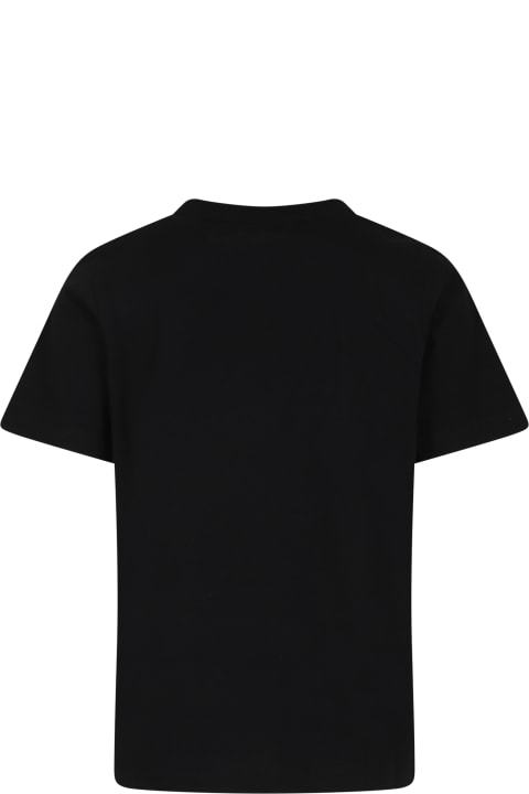 Topwear for Girls Balmain Black T-shirt For Kids With Logo