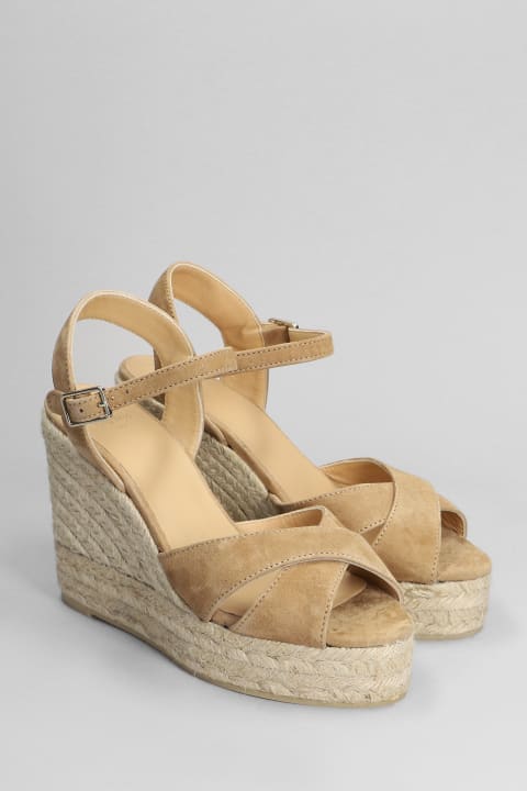 Shoes for Women Castañer Blaudell-8ed-007 Wedges In Leather Color Suede