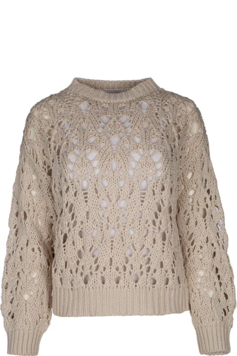 Sweaters for Women Brunello Cucinelli Open-knitted Crewneck Jumper