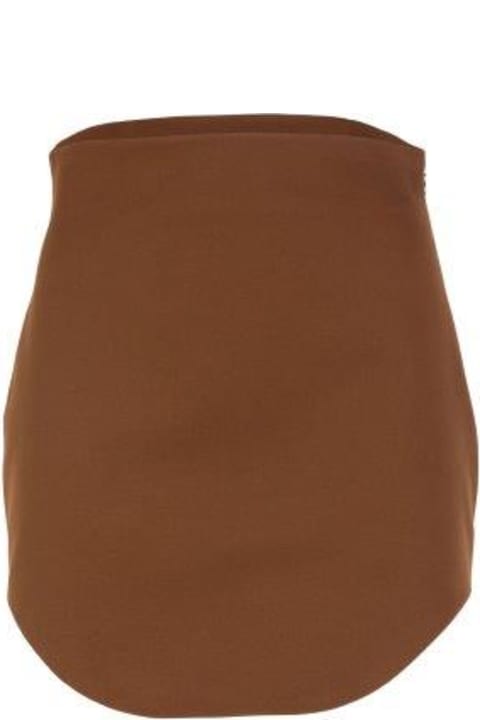 Cotton Woven Skirt Brown