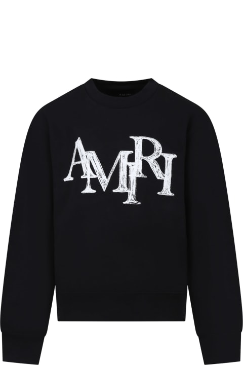 AMIRI for Kids AMIRI Black Sweatshirt For Kids With Logo
