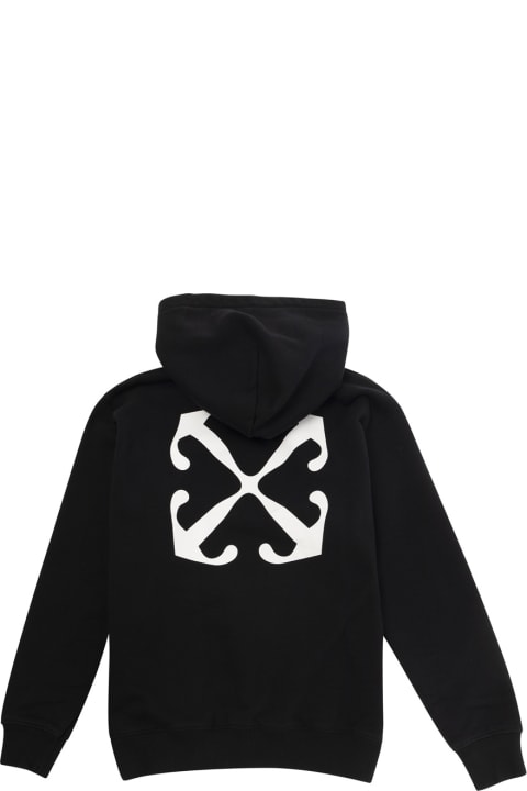 Off-White Sweaters & Sweatshirts for Boys Off-White Black Hoodie With Arrow Print In Cotton Boy