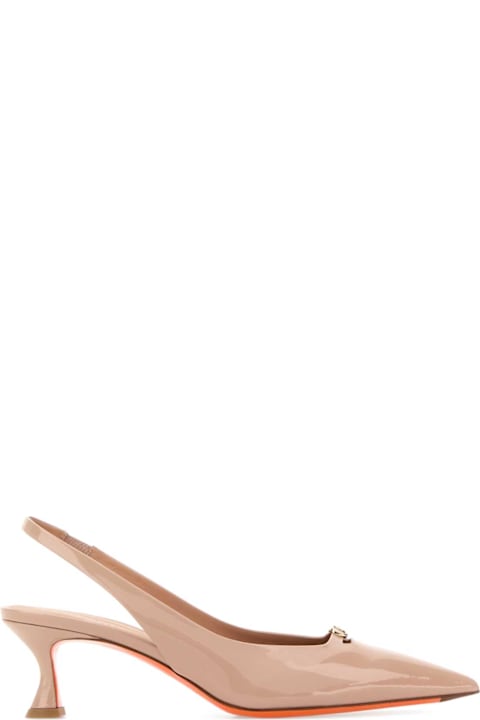 Santoni Antiqued Pink Leather Sabino Pumps