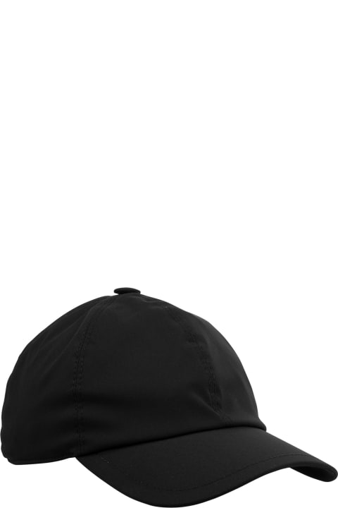 Fedeli Hats for Men Fedeli Man Black Technical Fabric Baseball Hat