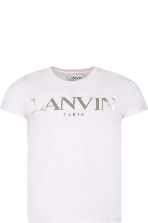 Lanvin T-Shirts & Polo Shirts for Girls Lanvin Pink T-shirt For Girl With Logo