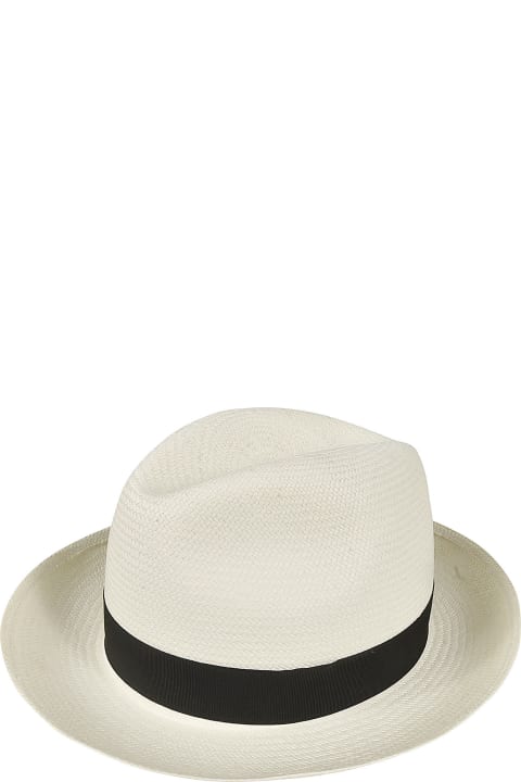 Borsalino Hats for Women Borsalino Logo Detail Woven Hat