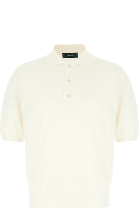 Zanone Clothing for Men Zanone Ivory Cotton Polo Shirt