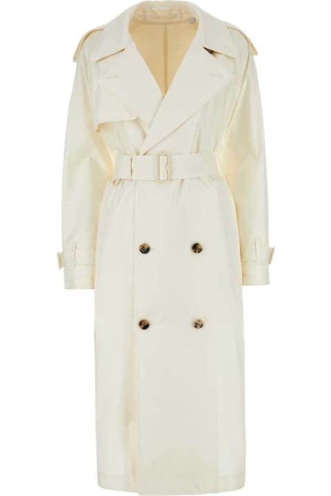 Clothing Sale for Women Burberry Ivory Silk Trench Coat