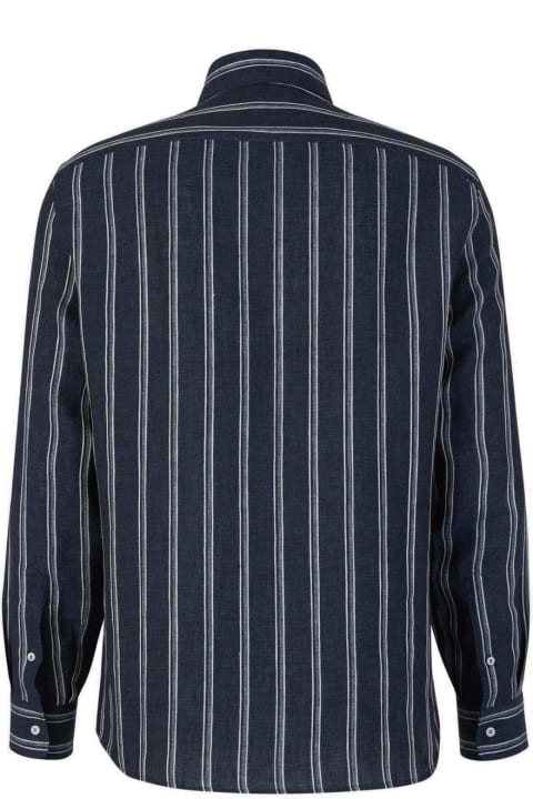 Italian Style for Men Brunello Cucinelli Stripe Detailed Button-up Shirt