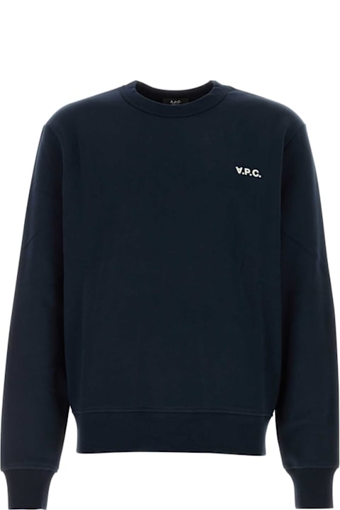 Clothing for Men A.P.C. Dark Blue Cotton Sweatshirt