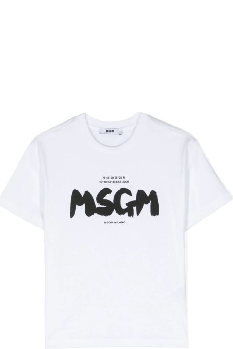 Fashion for Women MSGM Msgm T-shirt Bianca In Jersey Di Cotone Bambino