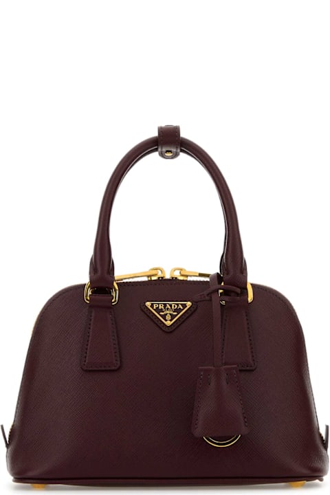 バッグ PRADA leather mini hand bag brown Prada Leather Mini Bag | Brown | FARFETCH OM