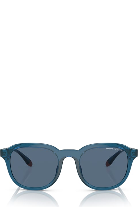 メンズ Armani Exchangeのアイウェア Armani Exchange Ax4129su Shiny Transparent Blue Sunglasses