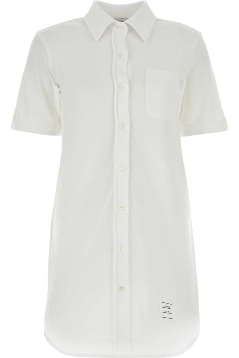 Thom Browne Dresses for Women Thom Browne White Piquet Mini Shirt Dress