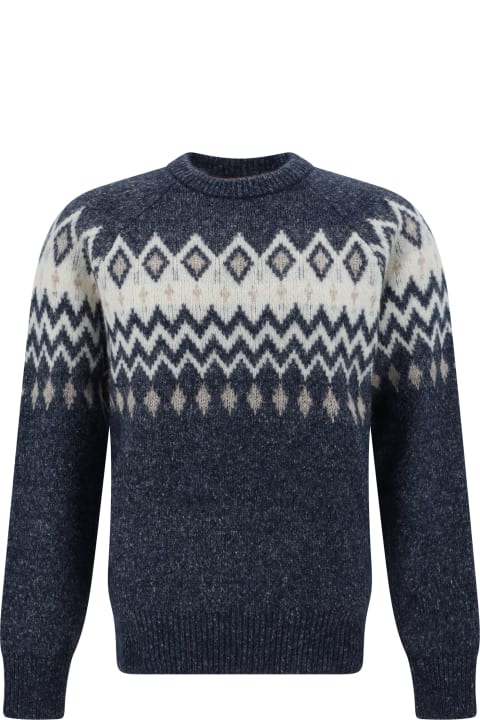 Sweaters for Men Brunello Cucinelli Jacquard Crew Neck Sweater