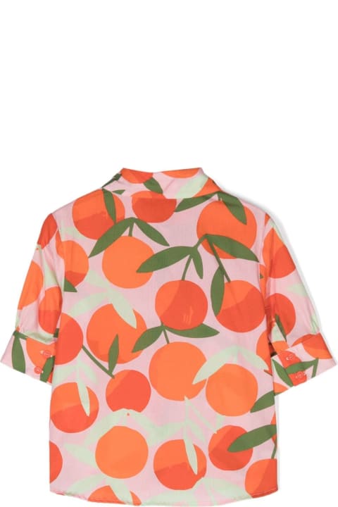 ガールズ MiMiSolのシャツ MiMiSol Camicia Con Stampa Orange