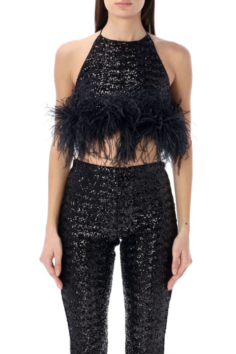 Oseree Clothing for Women Oseree Paillettes Feather Top