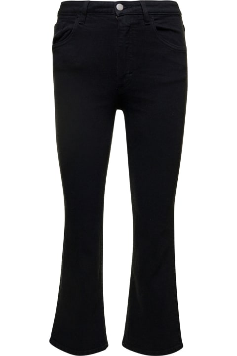 Icon Denim Clothing for Women Icon Denim 'pam' Black Five-pockets Flared Jeans In Cotton Blend Denim Woman