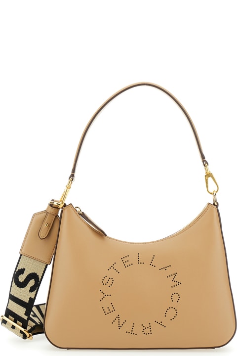Stella McCartney Totes for Women Stella McCartney Beige Shoulder Bag With Perforated Logo In Eco Leather Woman