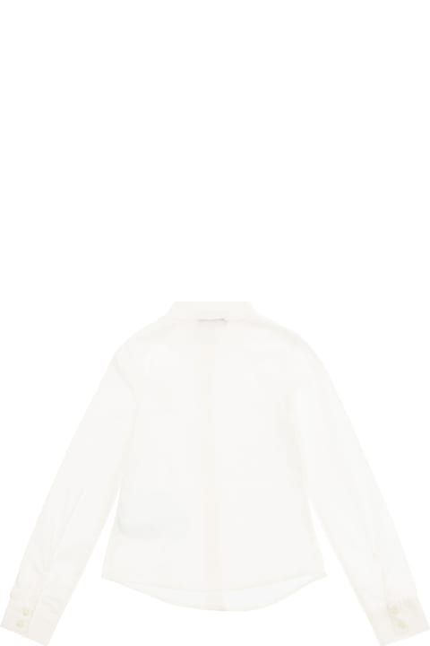 Emporio Armani ملابس علوية لـ بنات Emporio Armani White Shirt With Classic Collar In Stretch Cotton Girl