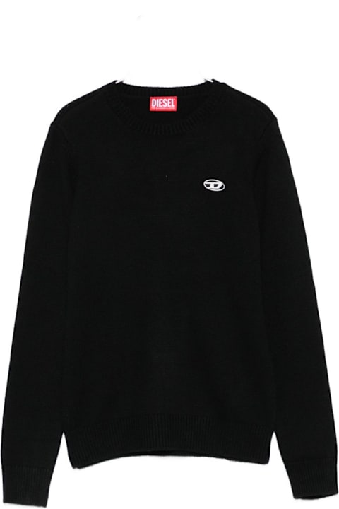 Homeware Diesel Diesel Kids Black Crewneck Long-sleeved Sweater