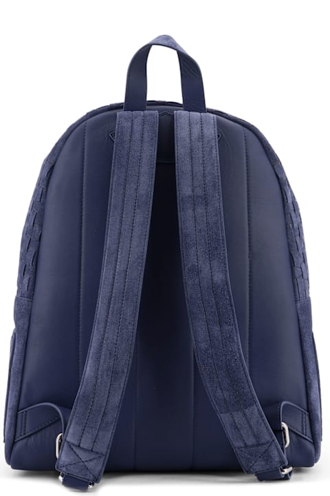Orciani for Kids Orciani Suede Backpack With Woven Pattern