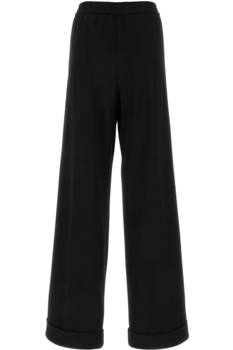 Fashion for Women Dolce & Gabbana Black Stretch Wool Pajamas Pant