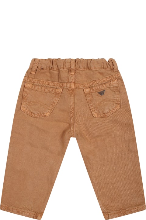 Emporio Armani for Kids Emporio Armani Brown Casual Trousers For Baby Boy With Logo