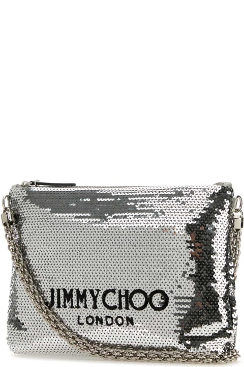 Jimmy Choo for Women Jimmy Choo Silver Sequins Callie Shoulder Bag