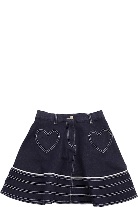 Homeware Monnalisa Denim Skirt With Heart Pockets
