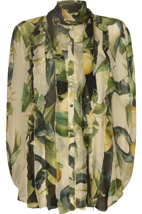 Fashion for Women Roberto Cavalli Printed Pleated Shirt