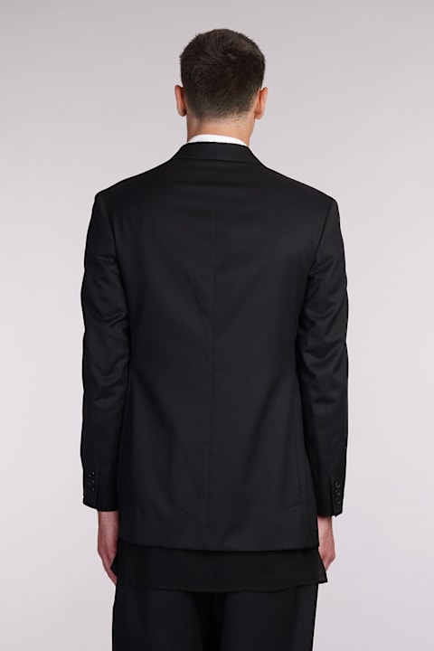 「高評価！」注目のレビュ Blazer Yamamoto Yohji In italist | Wool Black スーツ