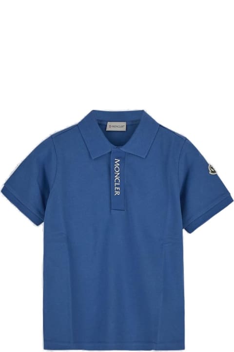 Moncler for Kids Moncler Logo Detailed Short Sleeved Polo Shirt