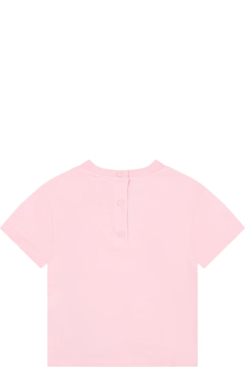 Fendi T-Shirts & Polo Shirts for Baby Girls Fendi Pink T-shirt For Baby Girl With Ff