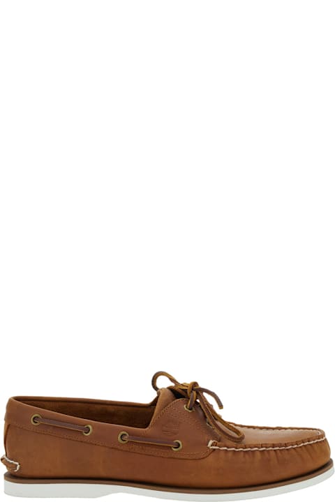 Timberland Loafers & Boat Shoes for Women Timberland Brown Loafers With Bow Detail On The Front And Embossed Logo On The Side In Leather Man
