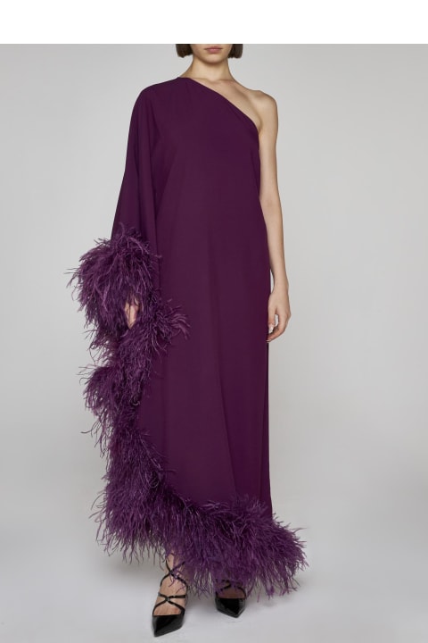 Ubud Feathered Viscose-blend Long Dress