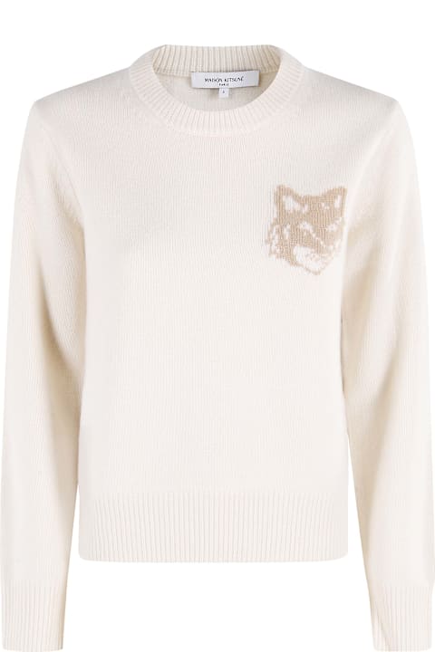 Maison Kitsuné for Kids Maison Kitsuné Fox Head Intarsia Merino Jumper