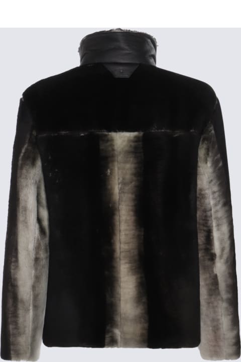 メンズ新着アイテム Salvatore Santoro Black Leather Degrade Jacket