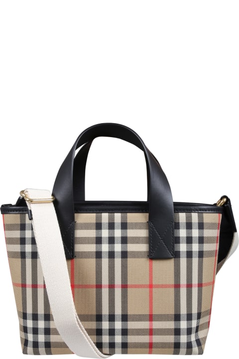 Burberry for Kids Burberry Beige Bag For Girl With Vintage Check