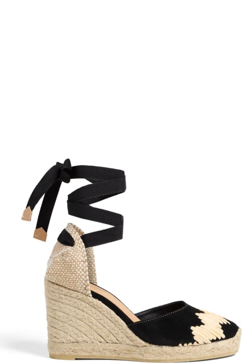 Wedges for Women Castañer Suede Espadrilles With Ankle Laces