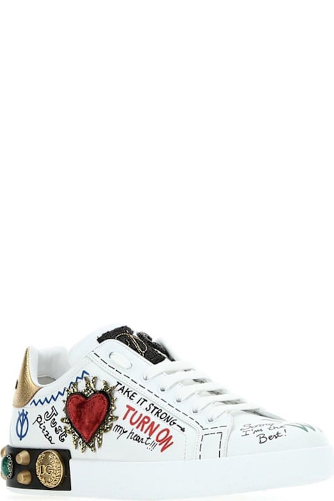 Dolce & Gabbana for Men Dolce & Gabbana Embellished Low Top Sneakers