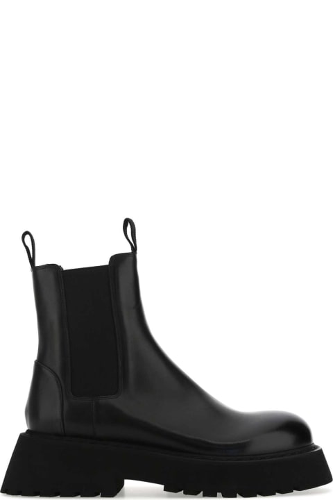ウィメンズ Marsellのブーツ Marsell Black Leather Ankle Boots