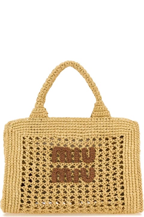 Bags for Women Miu Miu Beige Crochet Handbag