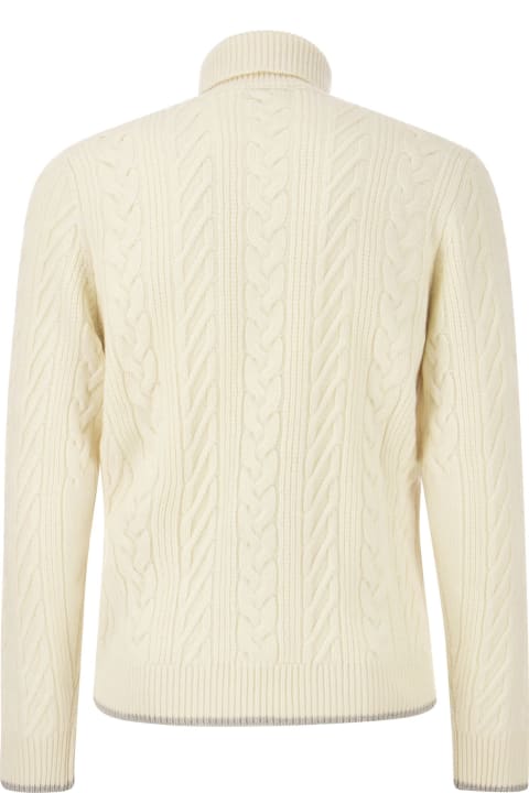 Wool And Cashmere Cable-knit Turtleneck Sweater
